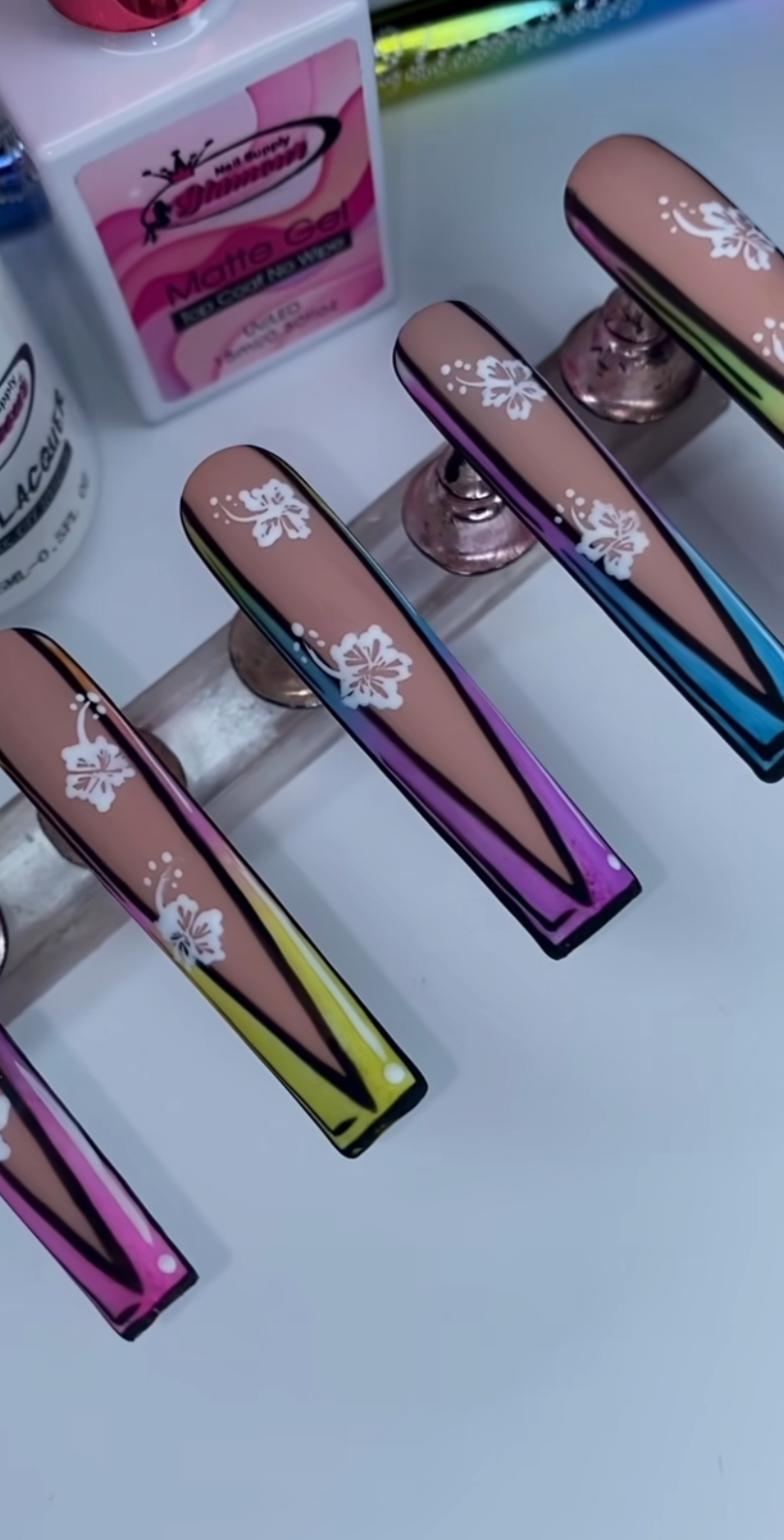 3d hibiscus nails