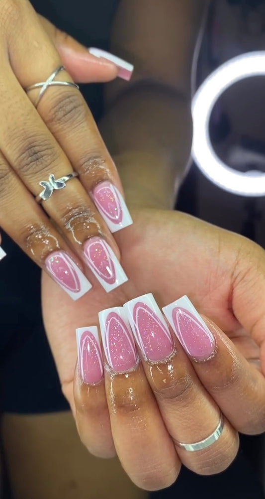 Glitter white french