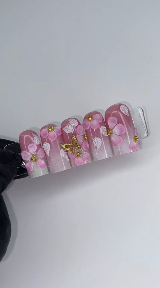 3d pink flowers