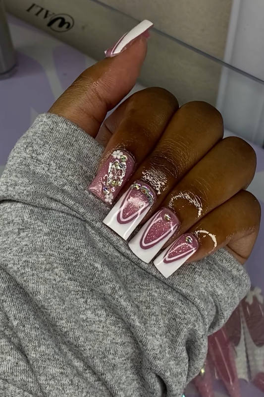 double french glitter (3d butterfly)
